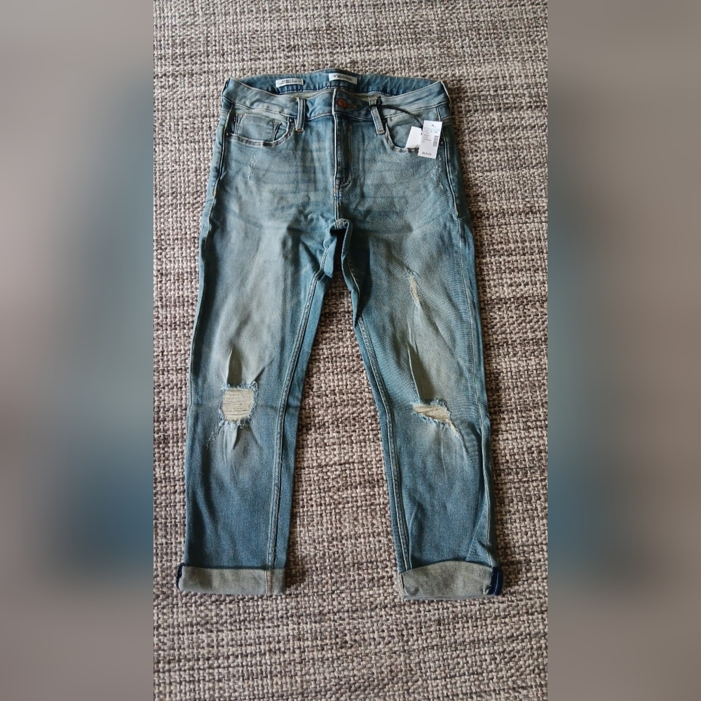 Vigoss Blue Skinny Jeans with Distressed Knees